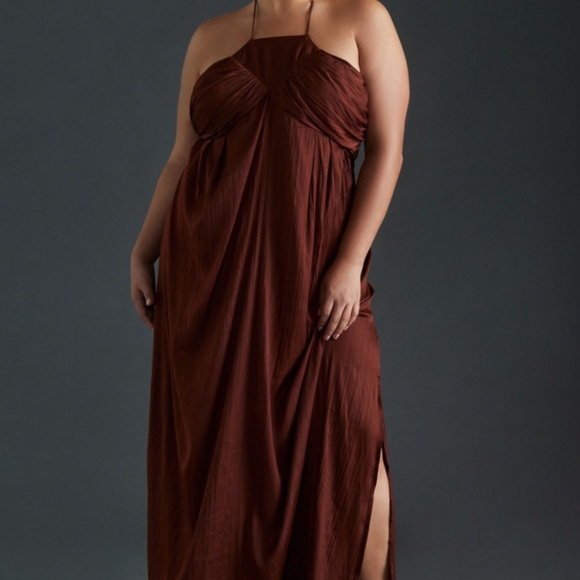 TIE-BACK HALTER MAXI DRESS XL Crimson - Picture 4 of 16